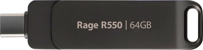 Patriot RAGE R550 64GB, USB-A + USB-C, USB 3.2 Gen 1×1, USB 3.2 Gen 2×1