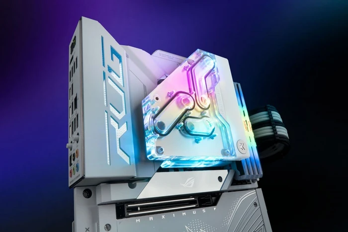 EK Water Blocks Quantum Line EK-Quantum Momentum² Maximus Z790 Formula D-RGB VRM Bridge weiß, Nickel, Acryl