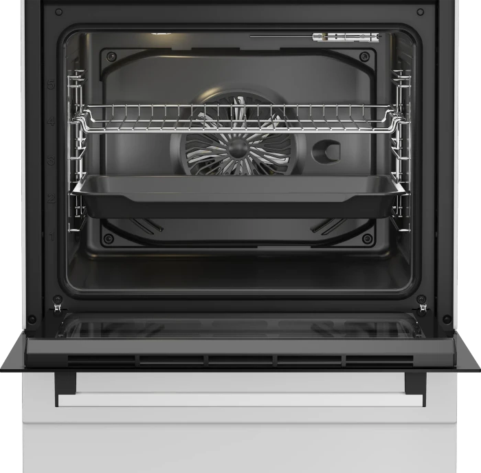 Beko FBM67320WS Elektroherd mit Glaskeramik-Kochfeld