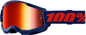 100% Strata2 Schutzbrille navy/mirror red lens