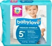 Babylove Premium Gr.5+ juniorplus Einwegwindel, 13-27kg, 34 Stück