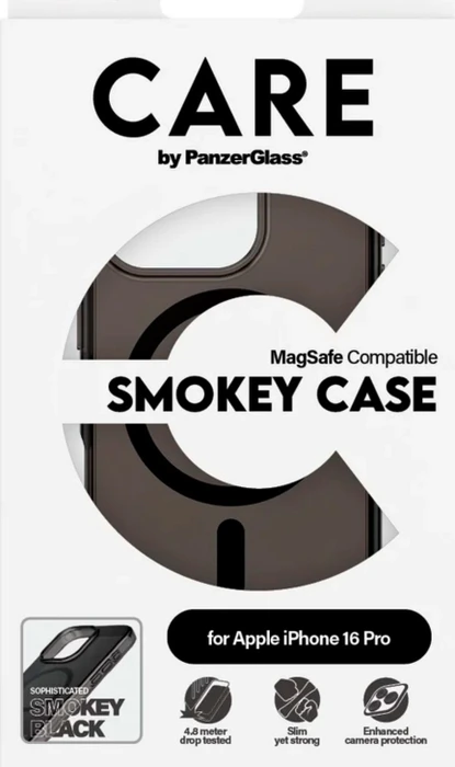 PanzerGlass Care Flagship Case Urban Combat Smokey MagSafe für Apple iPhone 16 Pro schwarz