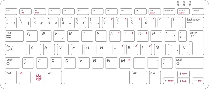Raspberry Pi keyboard and hub, schwarz/grau, USB, ES (RPI-KEYB (ES)-BLACK/GREY)