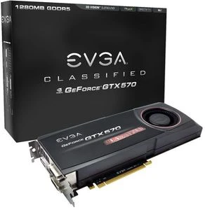 EVGA GeForce GTX 570 Classified, 1.25GB GDDR5, 2x DVI, Mini HDMI, DP