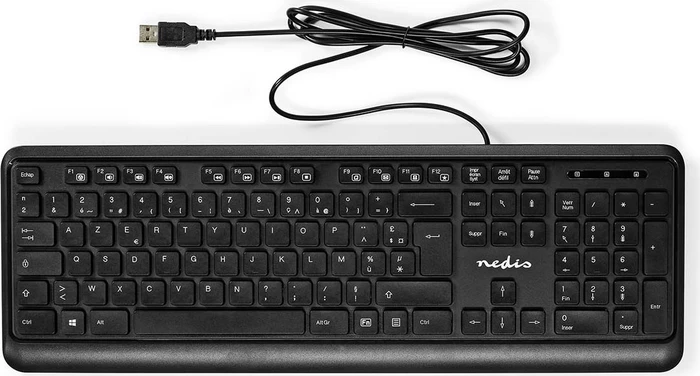 Nedis Multimedia Tastatur, schwarz, USB, FR