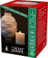 Konstsmide Echtwachskerze 10.1cm cremeweiß LED 1x warmweiß, 1 Stück
