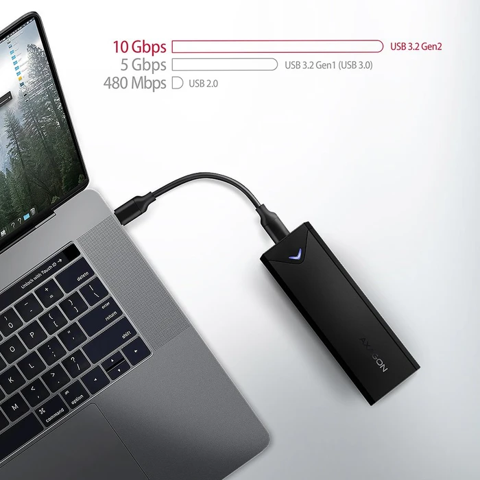 Axagon M.2 Festplattengehäuse, M.2 PCIe, USB-C 3.1