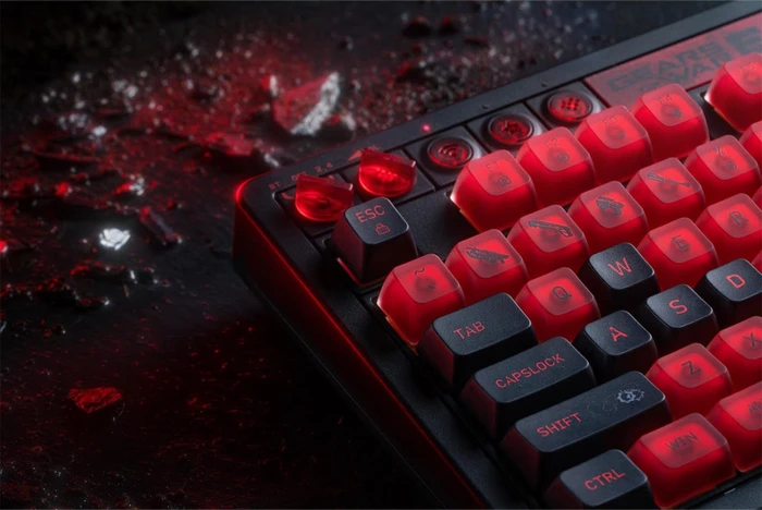 8BitDo Retro 87 Mechanical Keyboard - Gears of War E-Day Edition, Clear Blue, Cloud Gray Linear, USB/Bluetooth, US