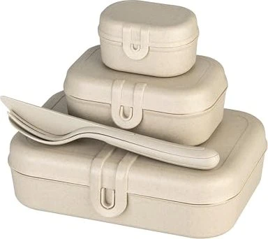 koziol Pascal Ready Lunchbox und Besteck Geschirrset nature desert sand