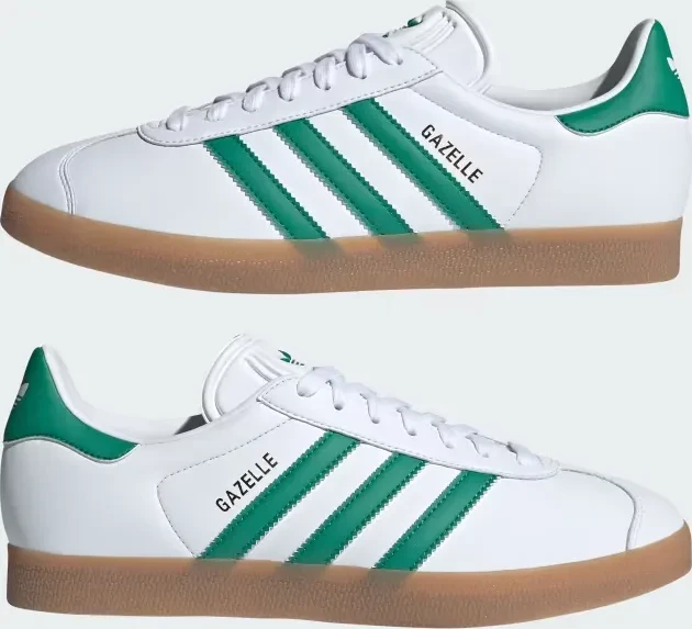 adidas Gazelle cloud white/bold green/gold metallic (Herren)