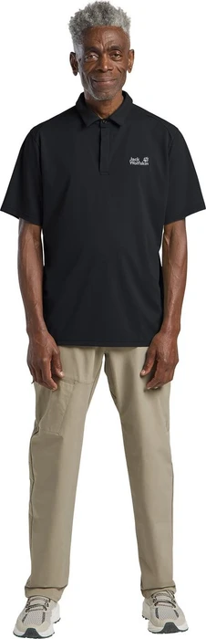 Jack Wolfskin Delgami Poloshirt kurzarm schwarz (Herren)