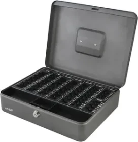 HMF 108 Geldkassette, silber, Schlüsselschloss
