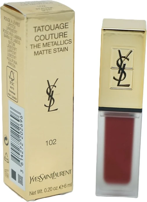 Yves Saint Laurent Tatouage Couture The Metallics Lipgloss 102 Iron Pink Spirit, 6ml