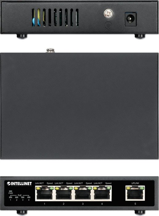 Intellinet Desktop Gigabit Switch, 5x RJ-45, 62W PoE+