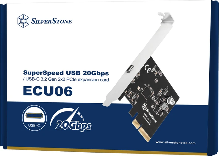 SilverStone ECU06, 1x USB-C 3.2, PCIe 3.0 x4