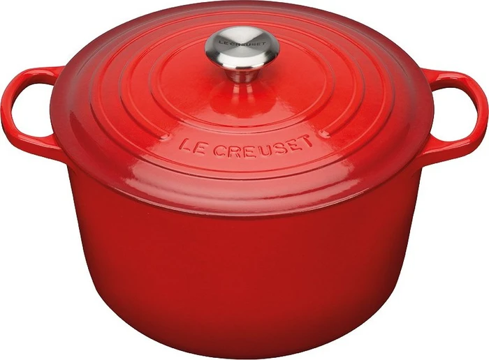 Le Creuset Signature Gusseisen Bräter rund hoch 24cm 5l kirschrot