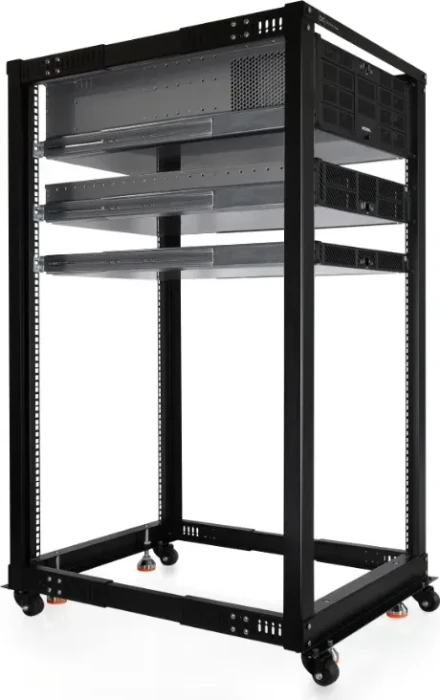 Alphacool ES 19" Open Frame Serverrack 25HE, tiefenvariabel, 1270mm tief