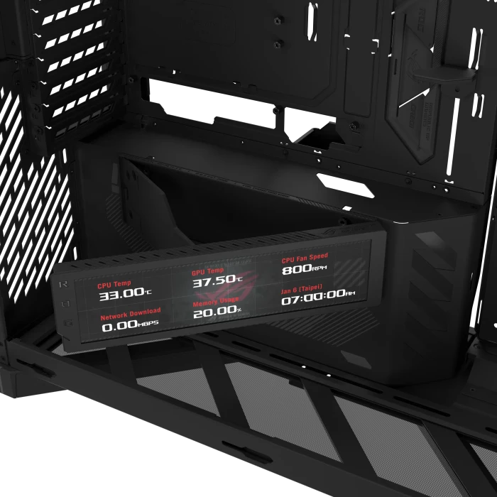 ASUS ROG Cronox GR801 Curve TG ARGB Black, Glasfenster