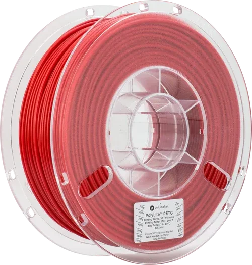 Polymaker PolyLite PETG, rot, Spule, 1.75mm, 1.00kg