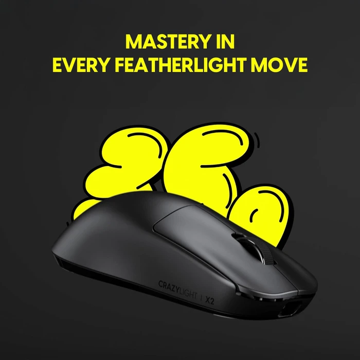 Pulsar Gaming Gears X2 CL CrazyLight Mini Wireless Jet Black, USB