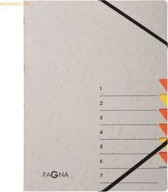 Pagna Easy Grey Ordnungsmappe, 7 Fächer, A4, grau/orange
