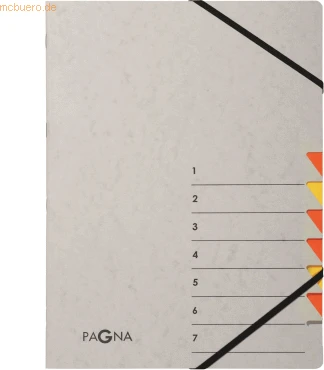 Pagna Easy Grey Ordnungsmappe, 7 Fächer, A4, grau/orange