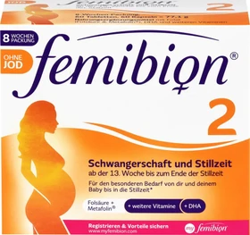 Femibion 2 Schwangerschaft ohne Jod Kapseln + Tabletten, 120 Stück (60x Tablette + 60x Kapsel)