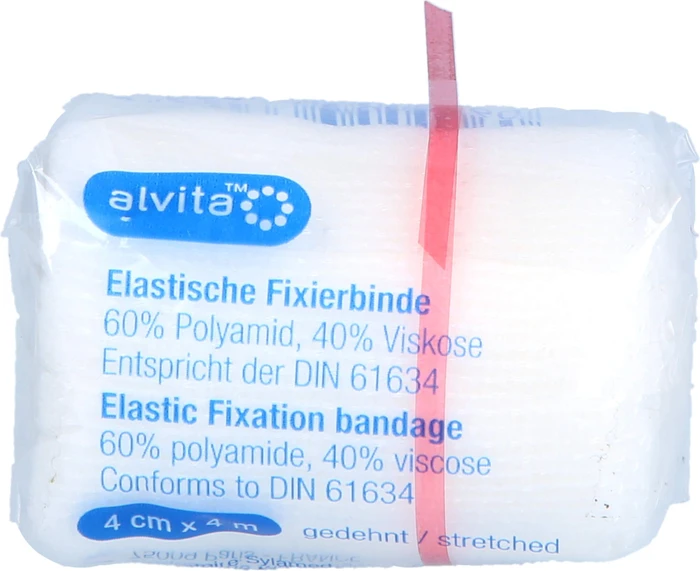 Alvita Elastische Fixierbinde, 4cm x 4m, 1 Stück