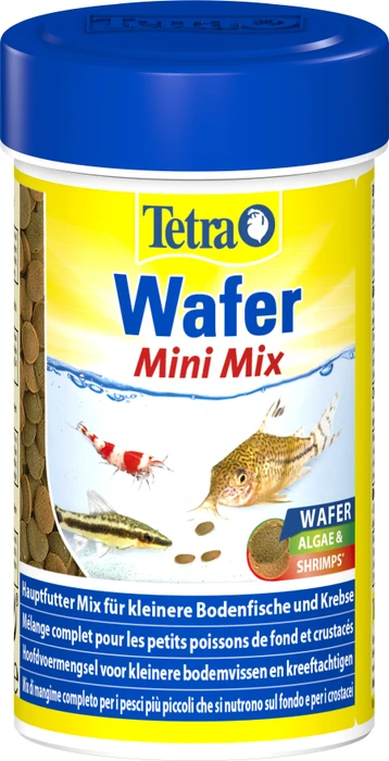 Tetra Wafer Mini Mix Hauptfutter für kleine Bodenfische und Krebse, 52g, 100ml