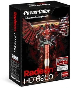 PowerColor Radeon HD 6950, 2GB GDDR5, 2x DVI, HDMI, 2x mDP
