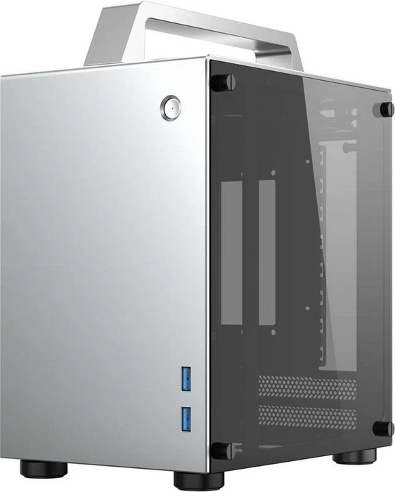 Jonsbo T8, silber, Glasfenster, Mini-ITX