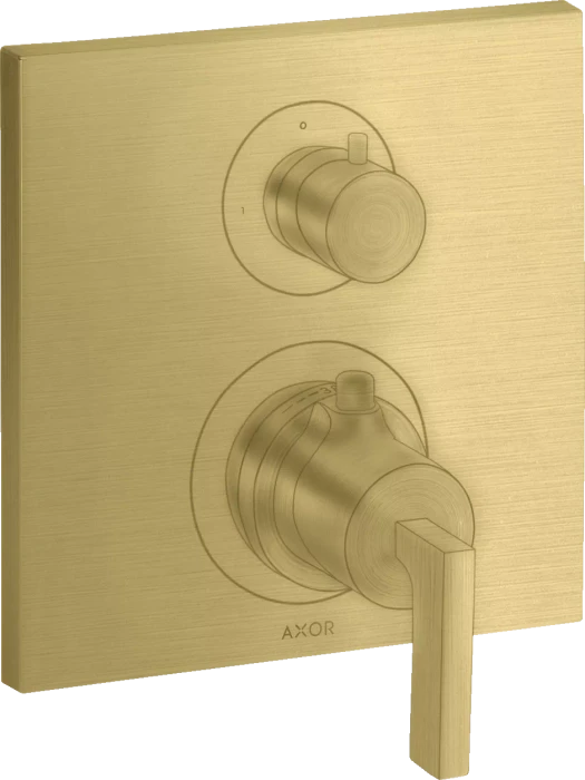 Hansgrohe Axor Citterio Thermostat mit Absperrventil und Hebelgriff brushed brass