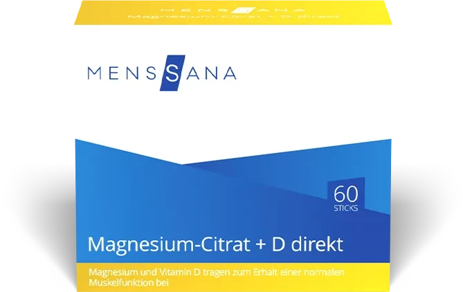 MensSana Magnesium-Citrat + D direkt Sticks, 60 Stück
