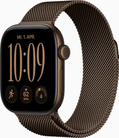 Apple Watch Series 12 (GPS + Cellular) 42mm Aluminium dunkelbronze mit Milanaise-Armband dunkelbronze