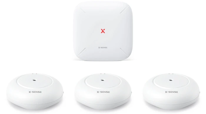 X-Sense SWS54 Wasserleckmelder, inkl. Basiststation, 3er-Pack