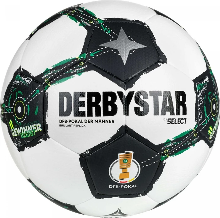 Derbystar DFB-Pokal Brillant Replica Herren 2025/2026 Fußball weiß/schwarz/grün