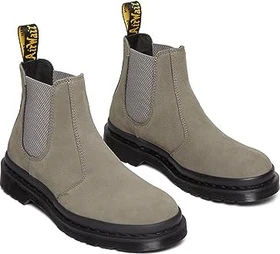 Dr. Martens 2976 Leonore Faux Fur Lined Nubuck Chelsea Boots nickel grey (Damen)