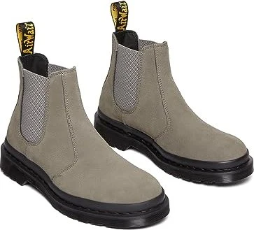 Dr. Martens 2976 Leonore Faux Fur Lined Nubuck Chelsea Boots nickel grey (Damen)