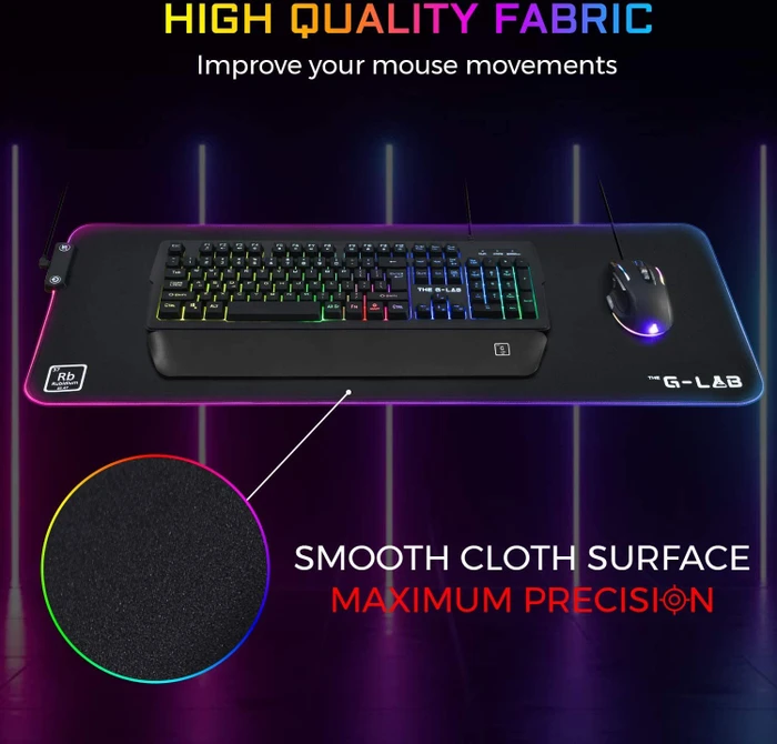 The G-Lab Pad Rubidium XXL RGB Gaming Mauspad, schwarz