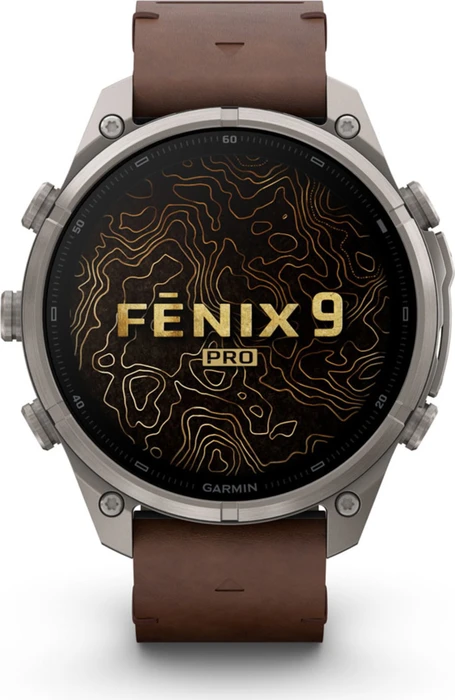 Garmin Fenix 9 Pro inReach 47mm titanium/walnut leather
