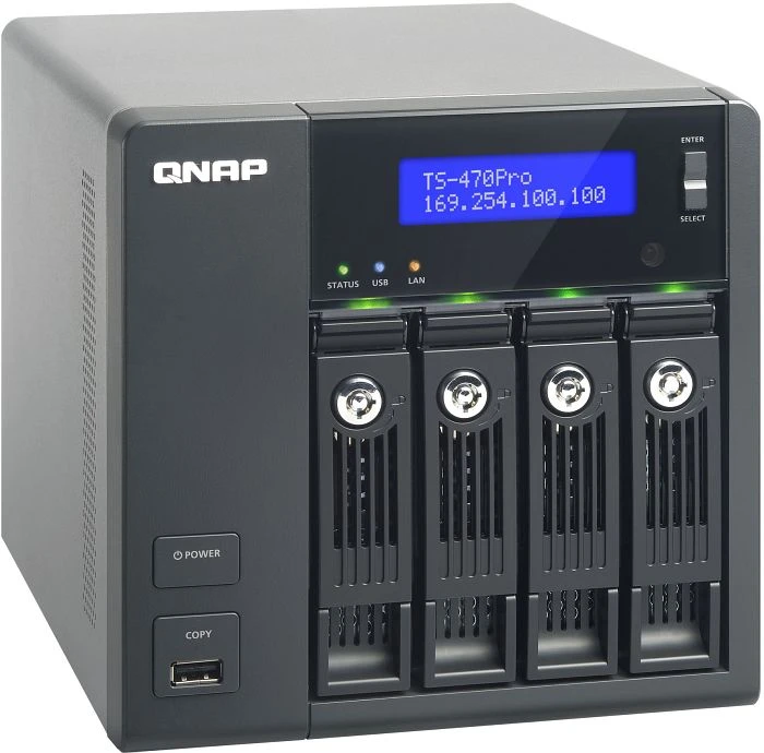 QNAP Turbo Station TS-470 Pro, 2GB RAM, 2x RJ-45 1000Base-T, 2x USB-A 3.0