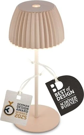 Briloner Riffle Mini Akku-Tischleuchte beige