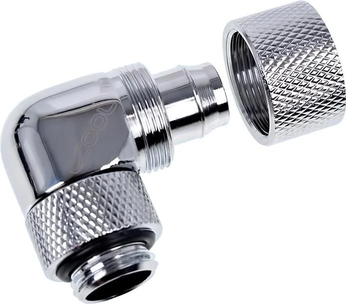 Alphacool Eiszapfen 90° Schlauchanschluss G1/4" auf 13/10mm, verchromt