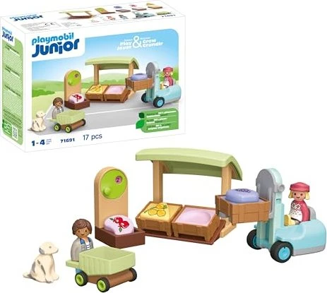 playmobil Junior Bio-Marktstand & Gabelstapler