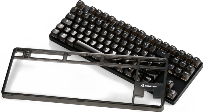 Sharkoon Crystal Shark, Black, LEDs RGB, KKT Kang White V3, USB, DE