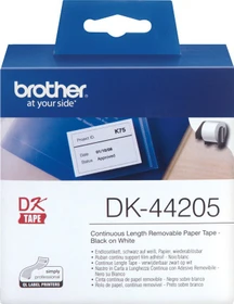 Brother Endlosetiketten DK-44205, 62mm, 30.5m, ablösbar, weiß