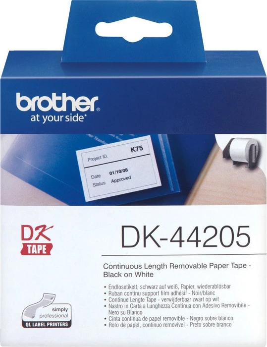 Brother Endlosetiketten DK-44205, 62mm, 30.5m, ablösbar, weiß