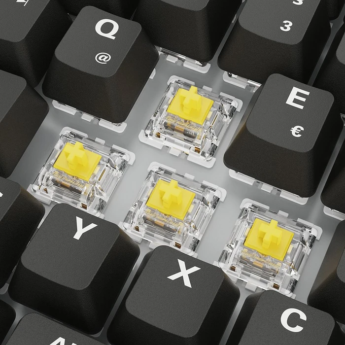 Sharkoon Skiller SGK50 S3 PBT, schwarz, LEDs RGB, hot-swap, Gateron G Pro 3.0 YELLOW, USB, DE