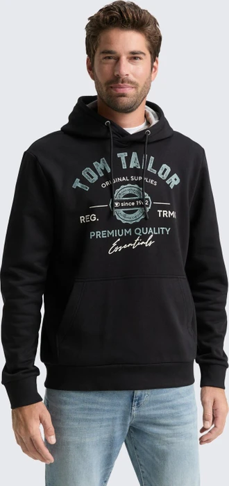 Tom Tailor Logo-Print Hoodie almost black (Herren)