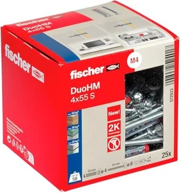fischer DuoHM 4x55 S PH TX Schrauben/Dübel-Sortiment, 25 Stück